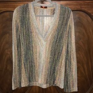 Missoni Lurex V-Neck Knit Top